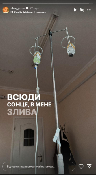 Гросу потрапила до лікарні після повернення до Чернівців