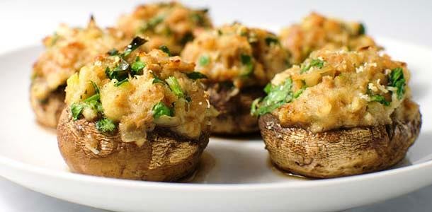 Рецепт запечених печериць з рисом