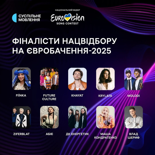 "Євробачення-2025": стали відомі імена 10 фіналістів нацвідбору