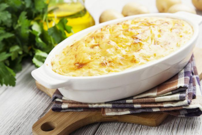 Пісна картопляна запіканка з грибами