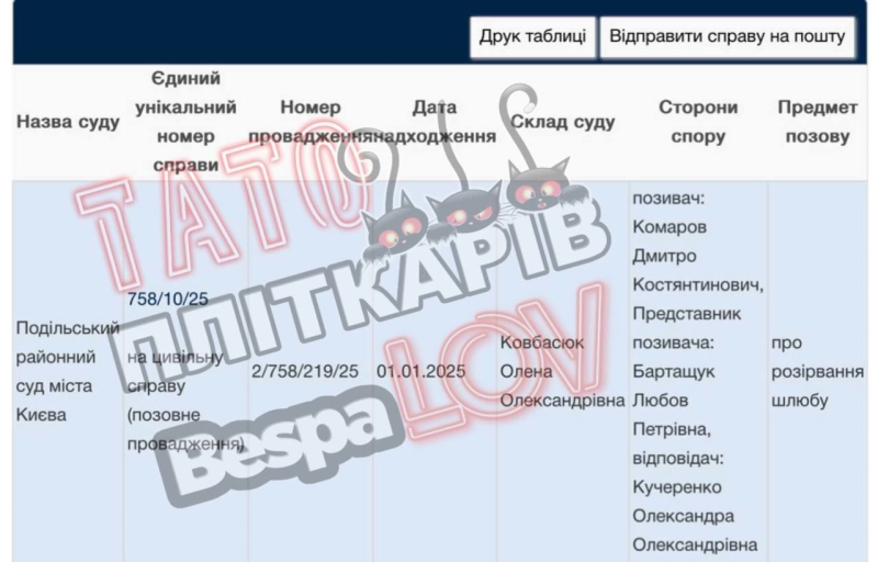 Дмитро Комаров розлучається з дружиною після шести років шлюбу: блогер показав судові документи