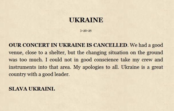 Легендарний Ніл Янг передумав їхати до України з концертом і зробив заяву про Зеленського