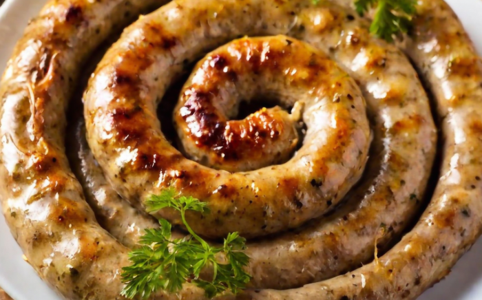 Картопляна ковбаса зі шматочками сала &mdash; рецепт